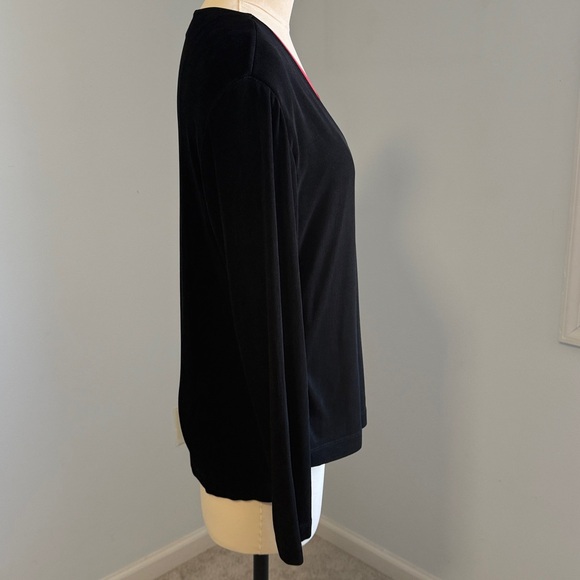 Chico's Travelers Black Long Sleeve Top with Red Layer SZ1 (Med.8) - Picture 11 of 15